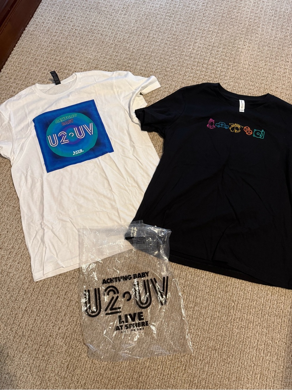 Brand new lot U2 Achtung Baby live at Sphere Las Vegas Concert Tshirts sz M